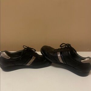 Women's Black and Silver Athletic Shoes